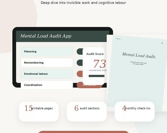Mental Load Audit Workbook | Invisible Labour Tracker for Couples | Fair Play + Chore Division | Excel + PDF
