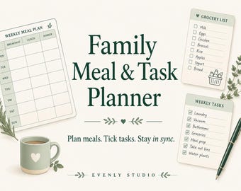 Couples Chore Chart + Meal Planner | Who Cooks and Who Does What Weekly Task Division | Excel, PDF & Browser App