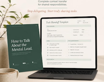 Household Task Handoff Template for Couples | Chore Delegation and Responsibility Guide | PDF + Interactive | Travel and Leave