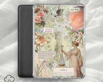 Vågen Kindle-insats/stjärnteckens estetiskt e-läsarfodral, luftteckenkollage, astrologidekor, horoskop utskrivbar/digital nedladdning