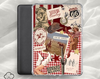 Cowgirl Kindle-insats / Western Vintage-estetik, lantlig läsardekor, cowboyromantik / digital nedladdning