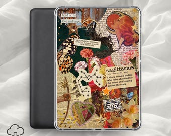 Skytten Kindle-insats/Stjärnteckens estetiskt e-läsarfodral, Eldteckenscollage, Astrologidekor, Horoskop Utskrivbar/Digital Nedladdning