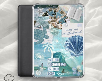 Coastal Beach Kindle Insert / Ocean Aesthetic E-Reader Case, Summer Collage, Summer Vibes, Seaside Reader / Digital Download