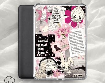 New Era Kindle-insats / Soft Girl Coquette-estetik, rosa kawaii-collage, självkärleksläsardekor / digital nedladdning