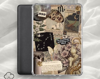 Skorpionen Kindle-insats/Stjärnteckens estetiska e-läsarfodral, vattenteckencollage, astrologidekor, horoskop utskrivbar/digital nedladdning