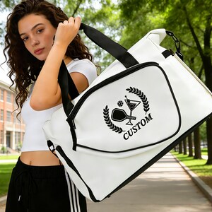 Benutzerdefinierte Pickleball-Tasche, personalisierte gestickte Pickleball-Tasche, Mutter- und Vatertagsgeschenk, Geschenk für Pickleball-Liebhaber, Geburtstags- / Weihnachtsgeschenke