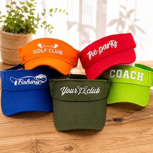 Embroidered visor, tennis coach cap, personalized women's sun hat, fishing hat, golf cap, sports cap, running cap, your name, custom text