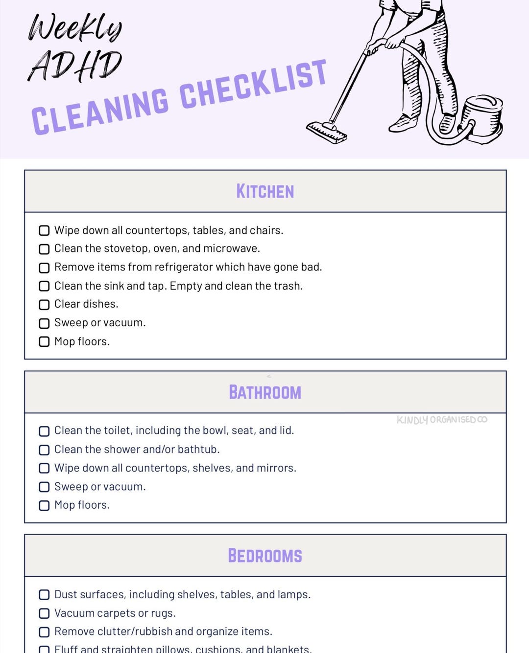 ADHD Cleaning Checklist | Gentle Cleaning Routine for Neurodivergent