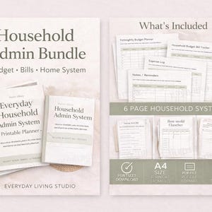 Household Admin Bundle | Printable Planner Set | Budget, Bills & Home System
