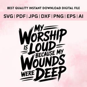 Jesus Png File My Worship Is Loud PNG, Preppy Christian Women Design, Bible Verse Sublimation, Jesus Quote PNG, Faith-Based Christian PNG