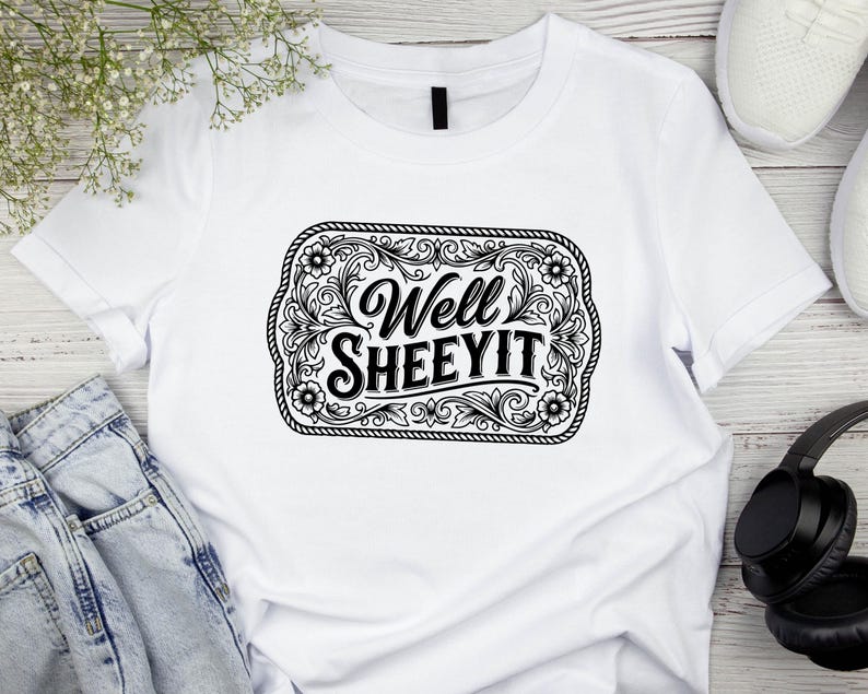 Funny Well Sheeyit Western SVG PNG, Southern Cowgirl Humor Buckle Design, Tooled Leather Style for Laser Engraved Hat Patch File
Well Sheeyit SVG PNG, Funny Southern Saying Western Belt Buckle Design, Laser Engrave Leather Hat Patch Cut File
Well Sheeyit PNG Sublimation, Southern Slang Quote T-Shirt Design, Funny Retro Grunge Graphic, Country Sayings Digital Download
Well Sheeyit PNG: Funny Retro Font, Southern Humor (Digital Download