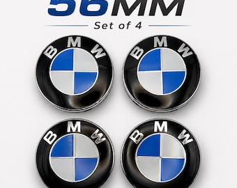 4x BMW 56mm Blue Wheel Center Caps Set – Nabendeckel Felgendeckel Replacement for Rims