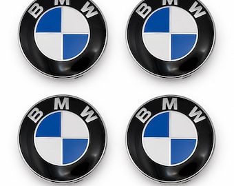 4x BMW 68mm Blue Wheel Center Caps Set – Nabendeckel Felgendeckel Replacement Hub Caps for BMW Rims