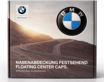 BMW Floating Wheel Center Caps 68mm Set of 4 Blue White Original Style Hub Caps Replacement