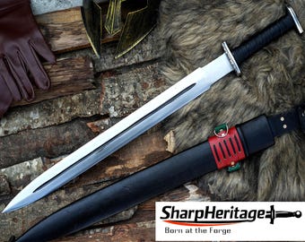 Custom Viking Sword – Hand Forged Sword – 22 Inches Long Blade – High Carbon Steel – Full Tang Rosewood Handle – Norse Sword