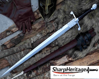Custom Bastard Sword – Hand Forged Sword – 32 Inches Long Blade – High Carbon Steel – Full Tang Handle – Medieval Sword