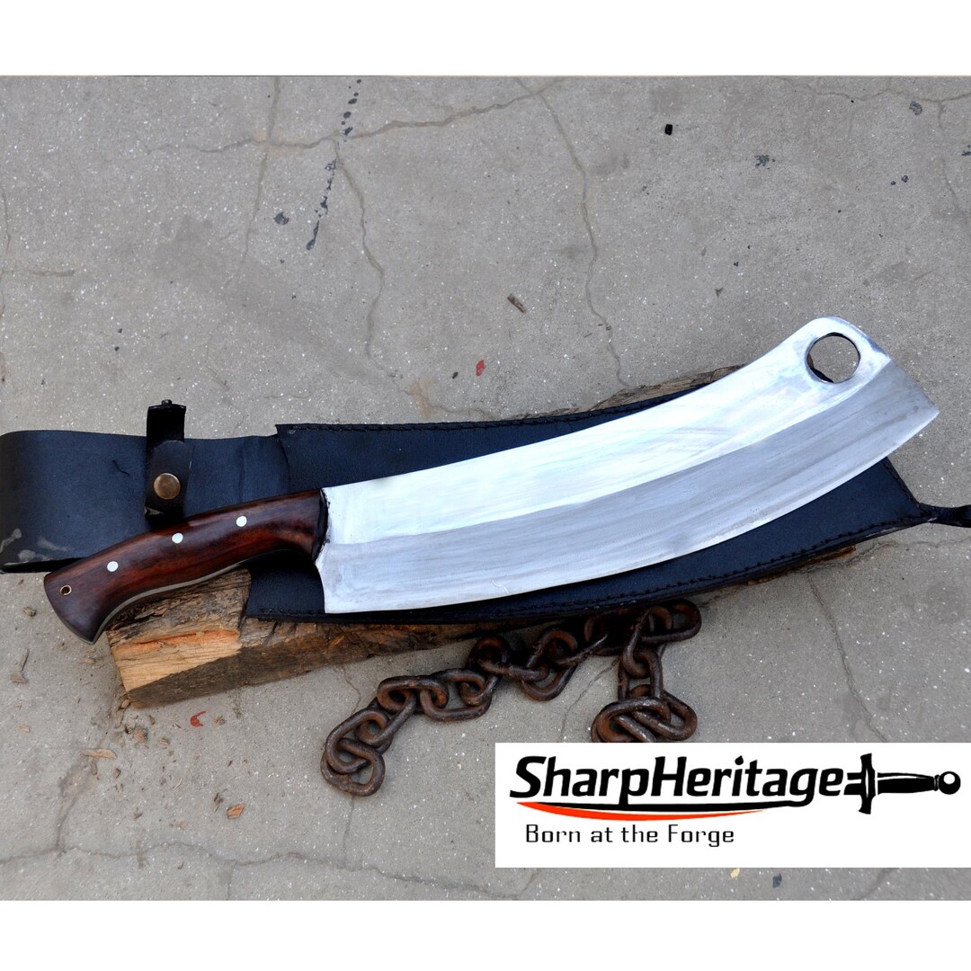 Hunting Cleaver – Wide Belly Chopper – 14 Inches Long Blade – 5160 ...