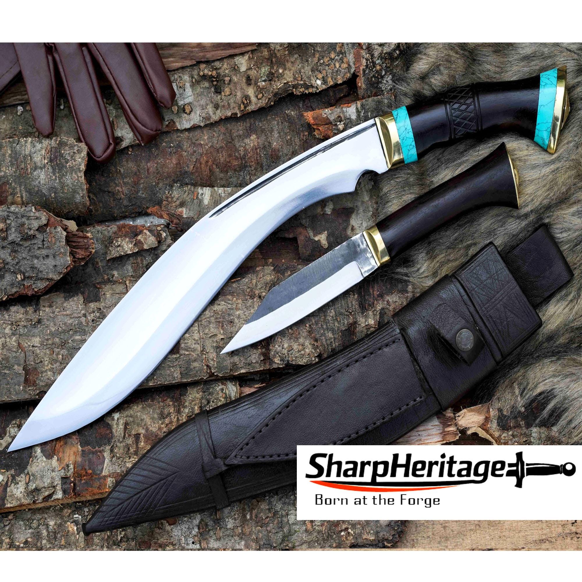 湾曲刃の刀と革製鞘グルカ兵ナイフ Gurkha knife - Etsy 日本