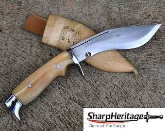 Eagle Khukuri Kukri Knife / 5 Inch 5160 Carbon Steel Blade / Full Tang Bone Handle / Hand Forged Mini Khukuri