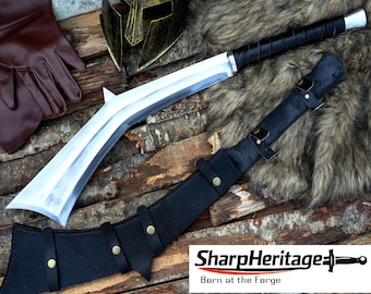Traditional Nepali Khunda Sword – Hand Forged Khunda – 20 Inches Long Blade – 5160 Carbon Steel – Full Tang Rosewood Handle – Nepal Sword