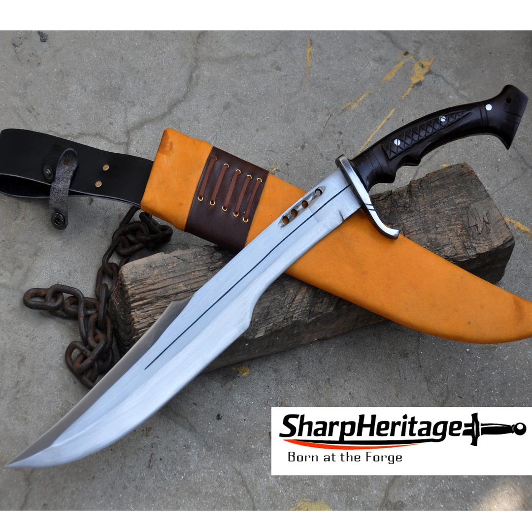 Spartan Inspired Sword / 18 Inch Curved 5160 Carbon Steel Blade / Hand ...