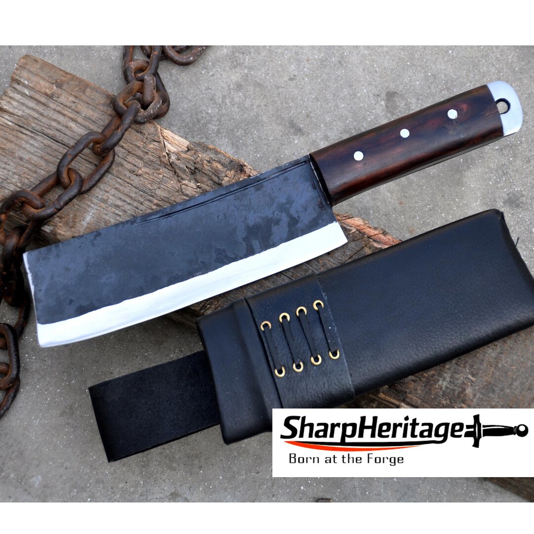 8 Inch Bone Cleaver Knife / 5160 Carbon Steel Blade / Full Tang ...