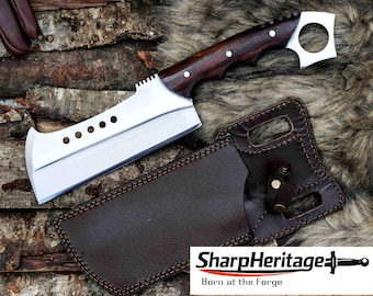 Bushcraft Cleaver – Hand Forged Cleaver – 8 Inches Long Blade – 5160 Carbon Steel – Full Tang Handle – Outdoor Utility Knife