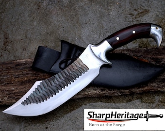 Eagle Head Pommel Bowie Knife – Hand Forged Bowie – 12 Inches Long Blade – 5160 Carbon Steel – Full Tang Rosewood Handle – Large Bowie Knife