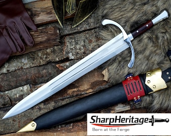 Custom Short Sword – Hand Forged Sword – 20 Inches Long Blade – High Carbon Steel – Full Tang Rosewood Handle – Short Sword
