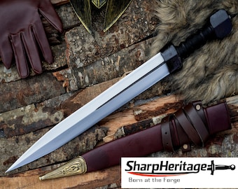 Roman Gladius Sword – Hand Forged Sword – 18 Inches Long Blade – Carbon Steel – Full Tang Rosewood Handle – Gladius Sword