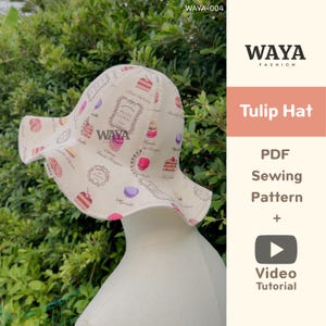 Wende-Tulpen-Hut Schnittmuster WAYA-004: Anfängerfreundlicher Fischerhut DIY (PDF Download)