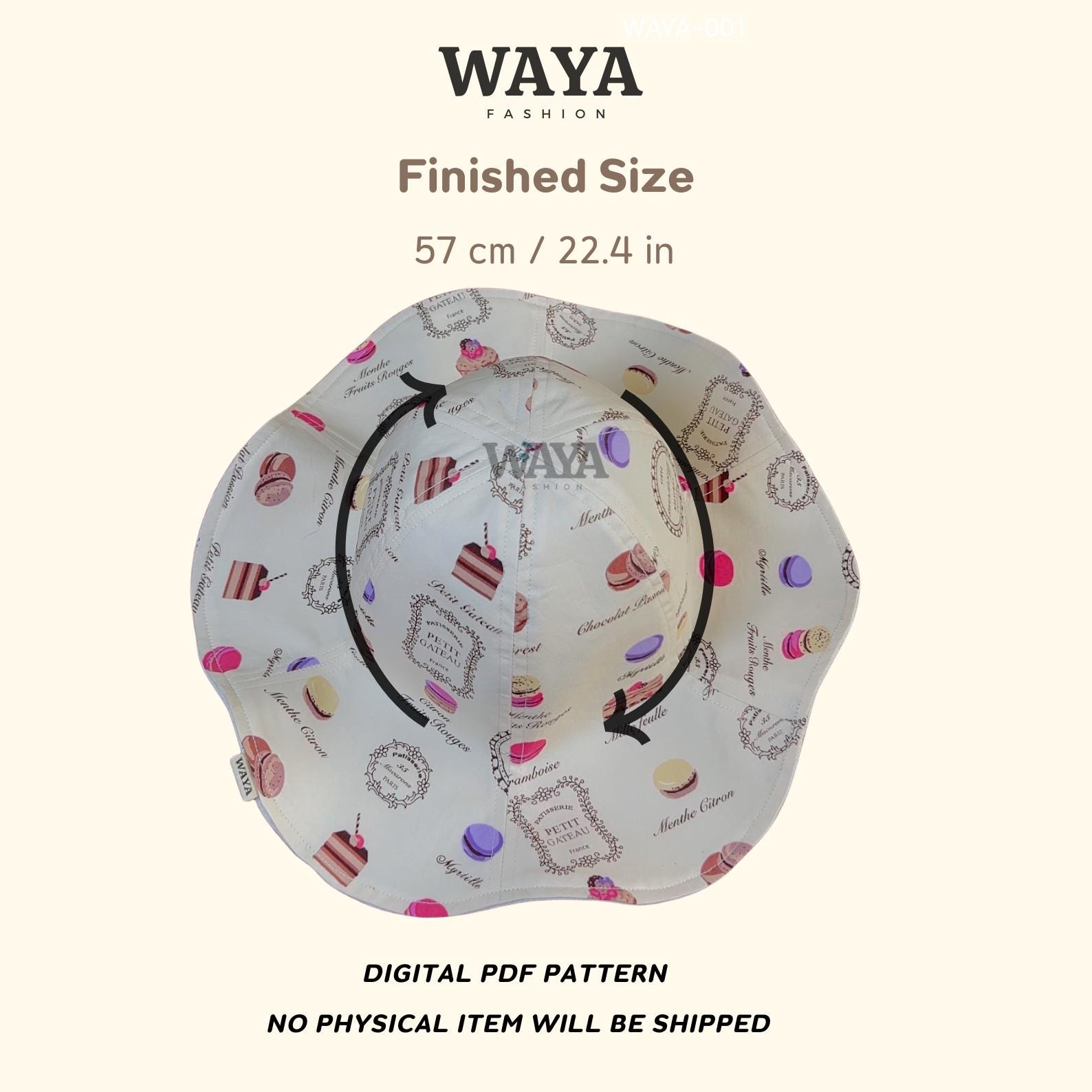 Reversible Tulip Hat Sewing Pattern WAYA-004 : Beginner Friendly Bucket ...