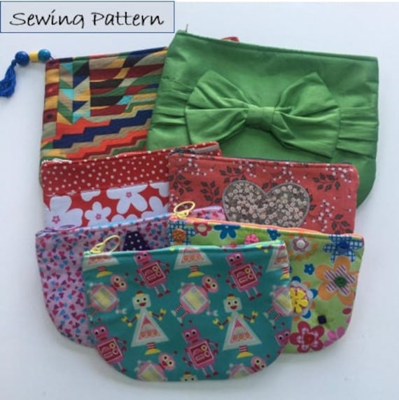 Curved Zipper Pouch PDF Sewing Pattern in 2 Sizes Etsy
