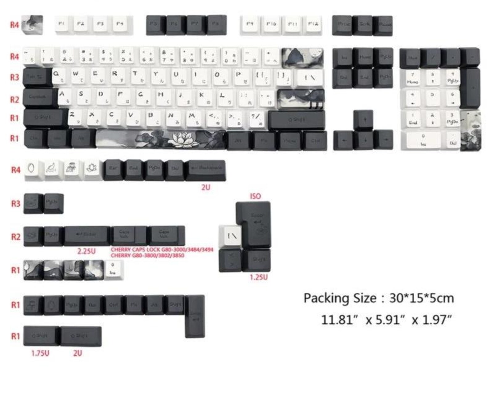 140 Key Japanese Keycaps Set, Dye Sublimation PBT OEM Profile Keycaps ...