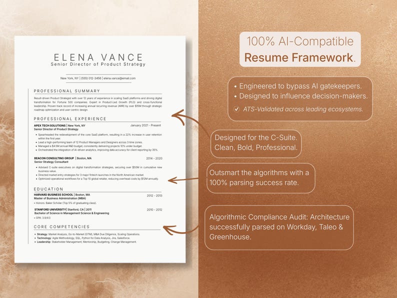 Ats-optimized Resume Template | AI Compatible CV, Cover Letter ...