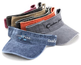 Visera bordada personalizada, texto personalizado, logotipo personalizado, visera con nombre bordado, gorra ajustable para adultos, viseras para eventos al por mayor