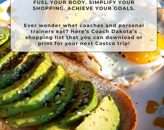 Guida alla spesa salutare / Rendi la spesa da Costco facile, economica e nutriente / Lista della spesa digitale stampabile