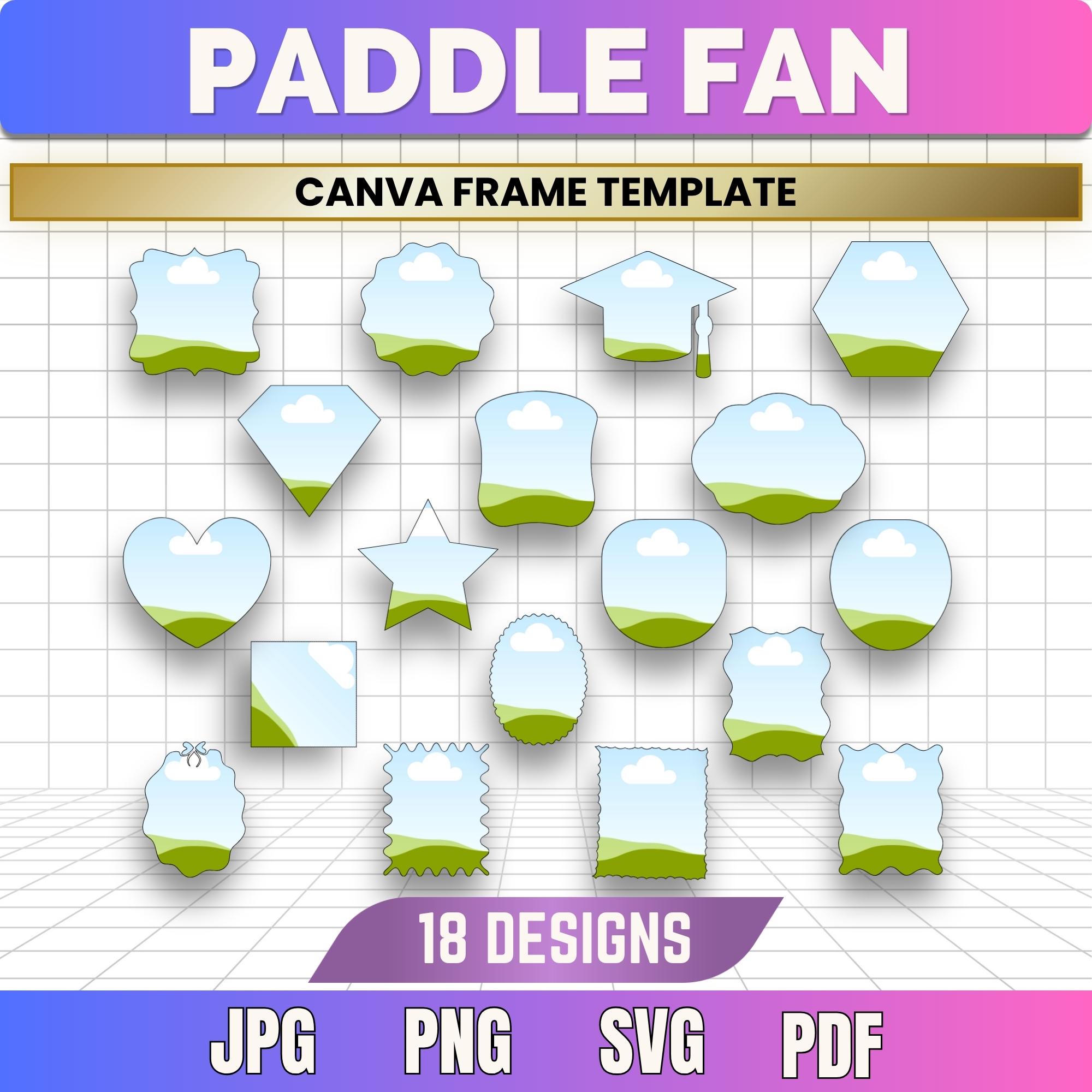 Paddle Fan Canva Template Bundle, Editable Hand Fan Template, Wedding ...