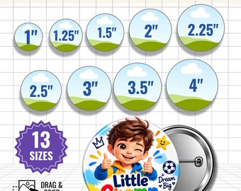 Button Pin Template Bundle, Pinback Button Template, 2.25 Inch Button Pin, Blank Button Badge Template, Editable Canva Button Pin
