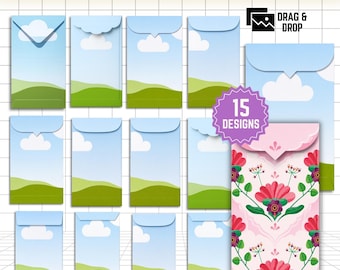 Geld Umschlag Vorlage Bundle Canva bearbeitbar, Geldgeschenk Umschlag Vorlage, druckbare Geldhalter SVG, Hochzeit Geburtstag Umschlag, 15 Design