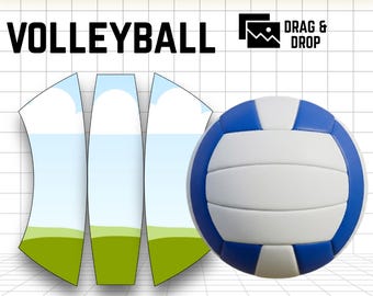 Volleyball Panel Template, Editable Canva SVG PNG, Custom Photo Sports Ball Wrap, DIY Sublimation Drag and Drop Instant Download
