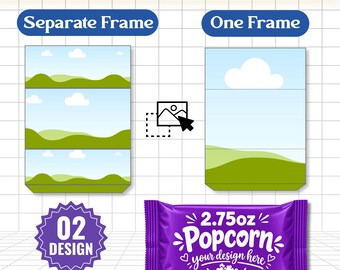 Popcorn Wrapper Template, Microwave Popcorn Label Canva, 2.75oz Editable Popcorn Wrap, Movie Night Party Favor, Ready to Pop