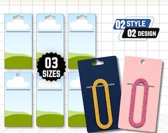 Jumbo Paperclip Display Card Canva Template, 3 Sizes, Paper Clip Bookmark Display, Editable Sublimation Card, Small Business Packaging