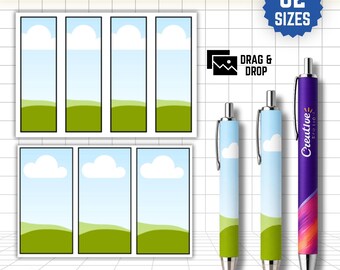 Pen Wrap Template Canva, Editable Sublimation Pen Wrapper, Epoxy Pen Wrap, 2 Sizes Blank Pen Design, Custom Pen Mockup Digital