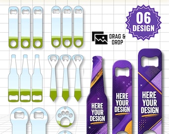 Bottle Opener Template, Canva Bottle Opener Template Bundle, Flat Bar Blade Opener, Beer Opener Sublimation, Stainless Steel Opener