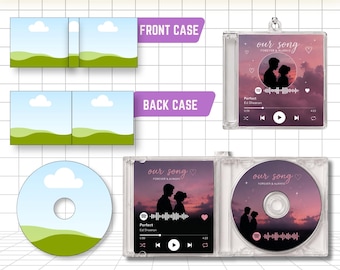 Mini Album CD Keychain Template Canva Editable, Jewel Case Insert & Cover, CD Keychain Insert Template, Mini CD Cover Design