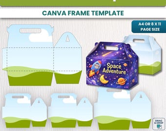 Gable Box Template Canva, Printable Gable Box, Favor Box Template Bundle, Treat Box Template Editable, Party Favor Box Template