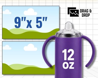 Sippy Cup Tumbler Template Canva, 12oz Editable Kids Sippy Cup Wrap, Personalized Name Sublimation, Baby Toddler Cup, Full Wrap Design