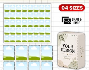 Mahjong Tile Template, American Mahjong Tile Canva Editable, Printable Sublimation Mahjong Stickers, 4 Sizes DIY Game Tiles, Drag and Drop