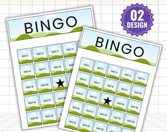 Bingo Card Template SVG, Blank Bingo Template Canva, Editable Bingo Card, Printable Bingo Game Template, Photo Bingo Card Template